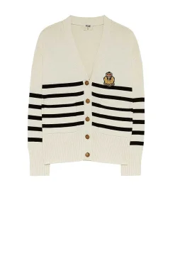 Pulls^Five Jeans Gilet Mariniere Off White