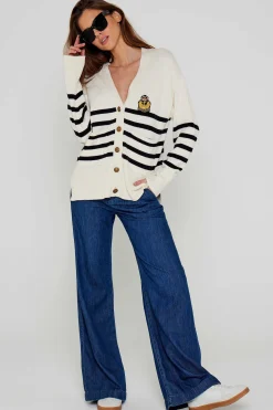 Pulls^Five Jeans Gilet Mariniere Off White